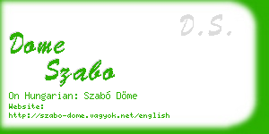 dome szabo business card